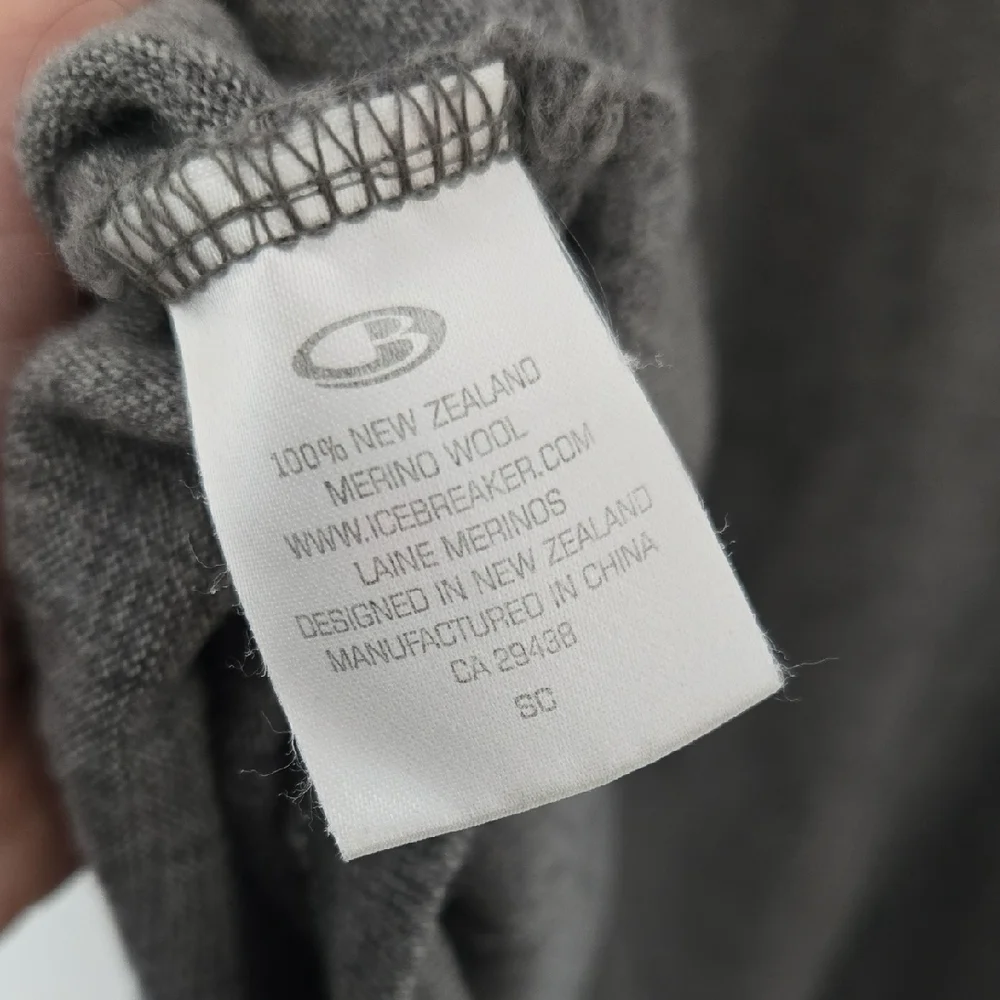 Men's Gray Half-Zip Icebreaker merino wool sweater gray warm outdoor Medium - Picture 6 of 6